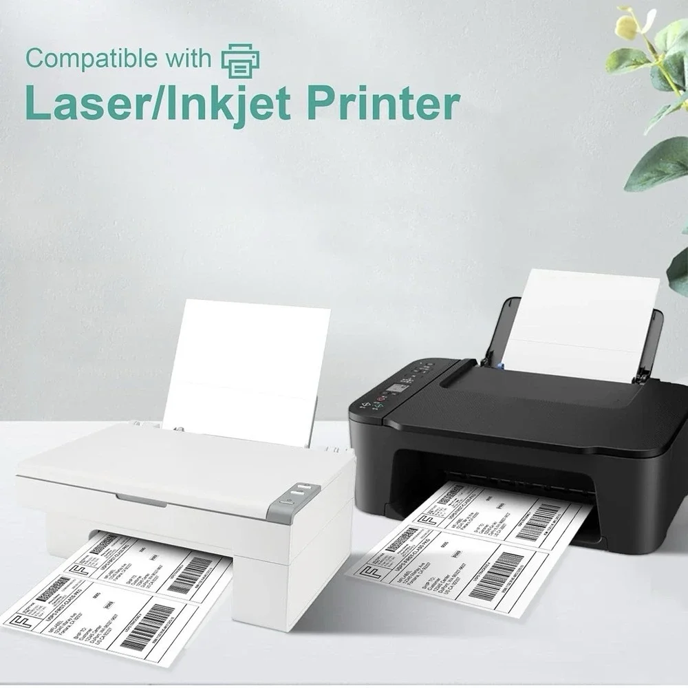 200 Shipping Labels Self‎ Adhesive HALF SHEET 8.5 x 5.5 Blank 2 Labels Per Sheet